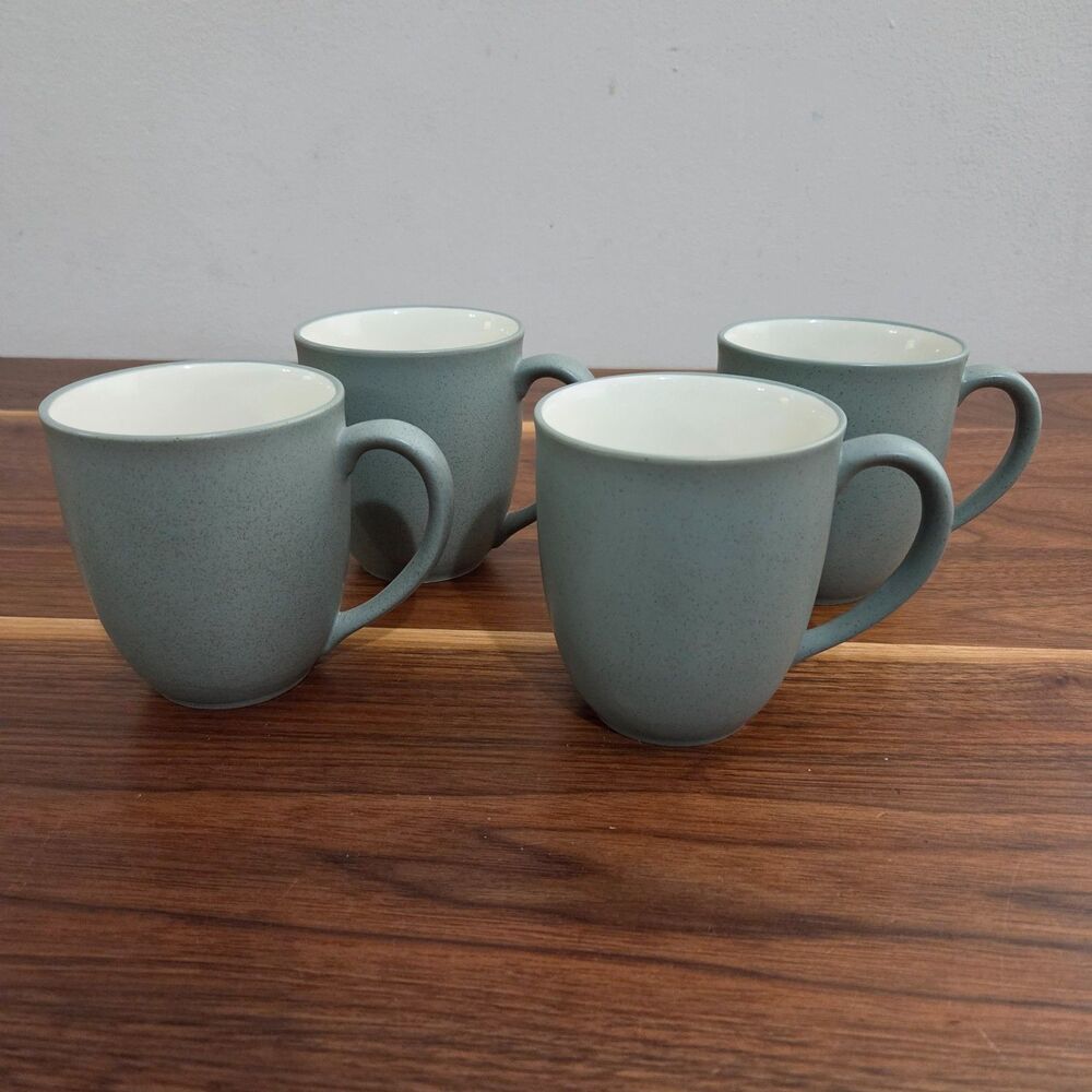 Noritake Stoneware Colorwave Green 8485 Coffee Tea Cups Mugs Set of 4